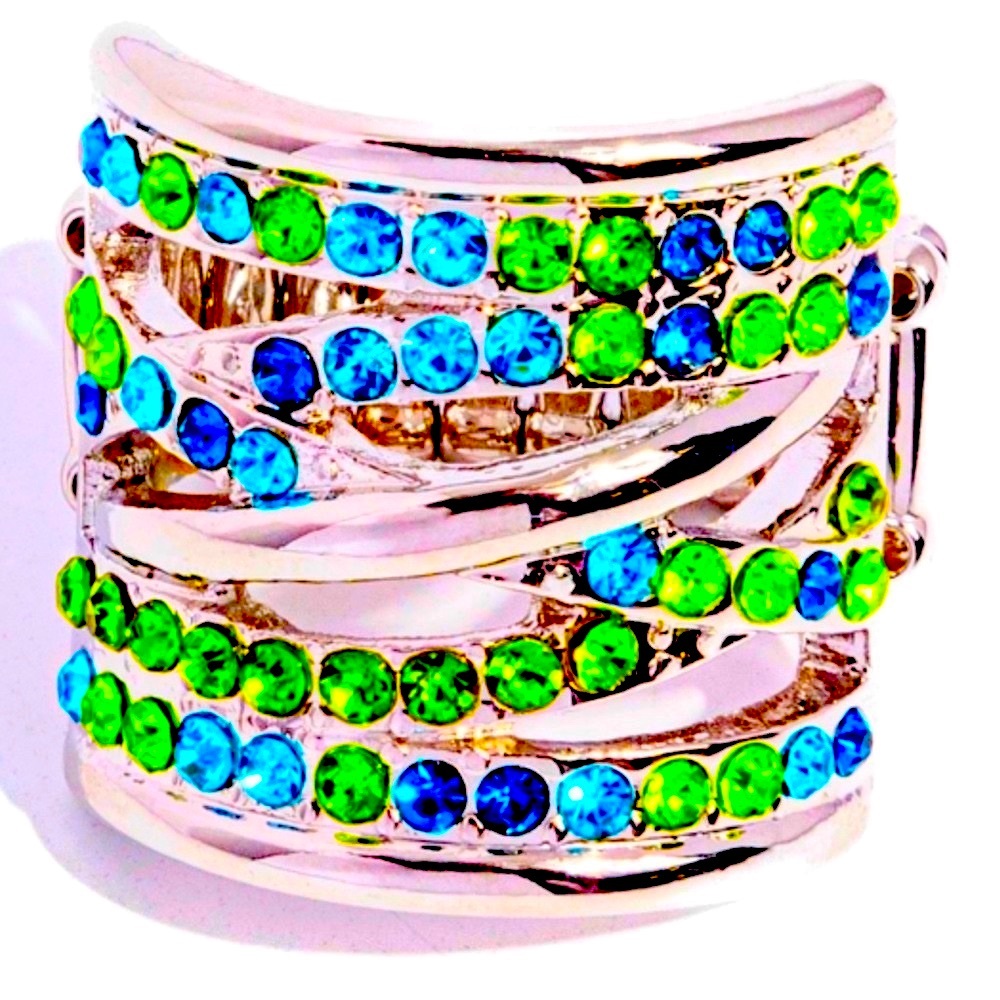 🟢🔵🟢 “TWIST-TAKER” GREEN RING❗️STUNNING❗️🟢🔵🟢 - Picture 1 of 5
